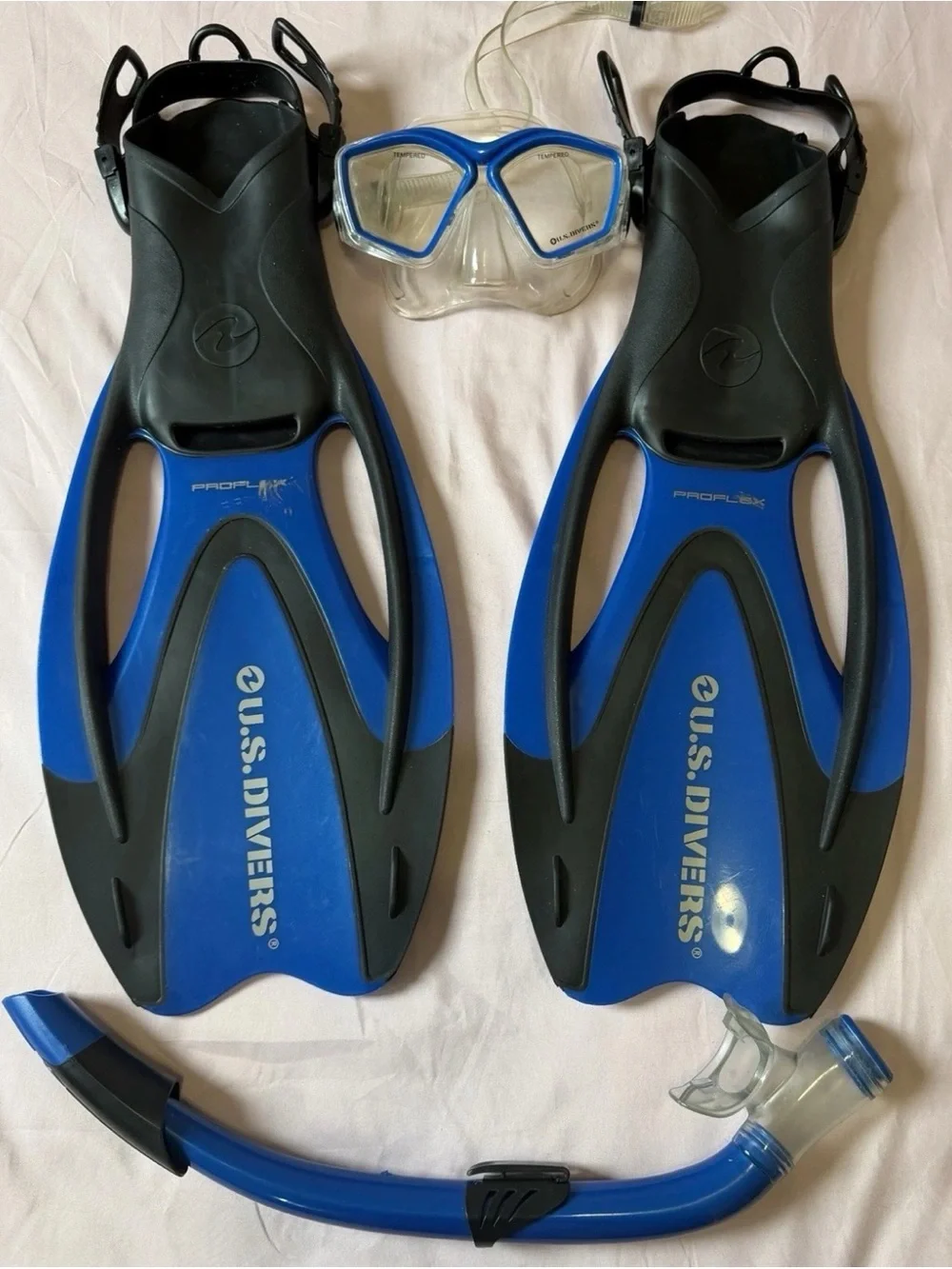 Set (2) U.S. Divers 256985 Cozumel Seabreeze Adult Snorkeling Combo Set - Blue